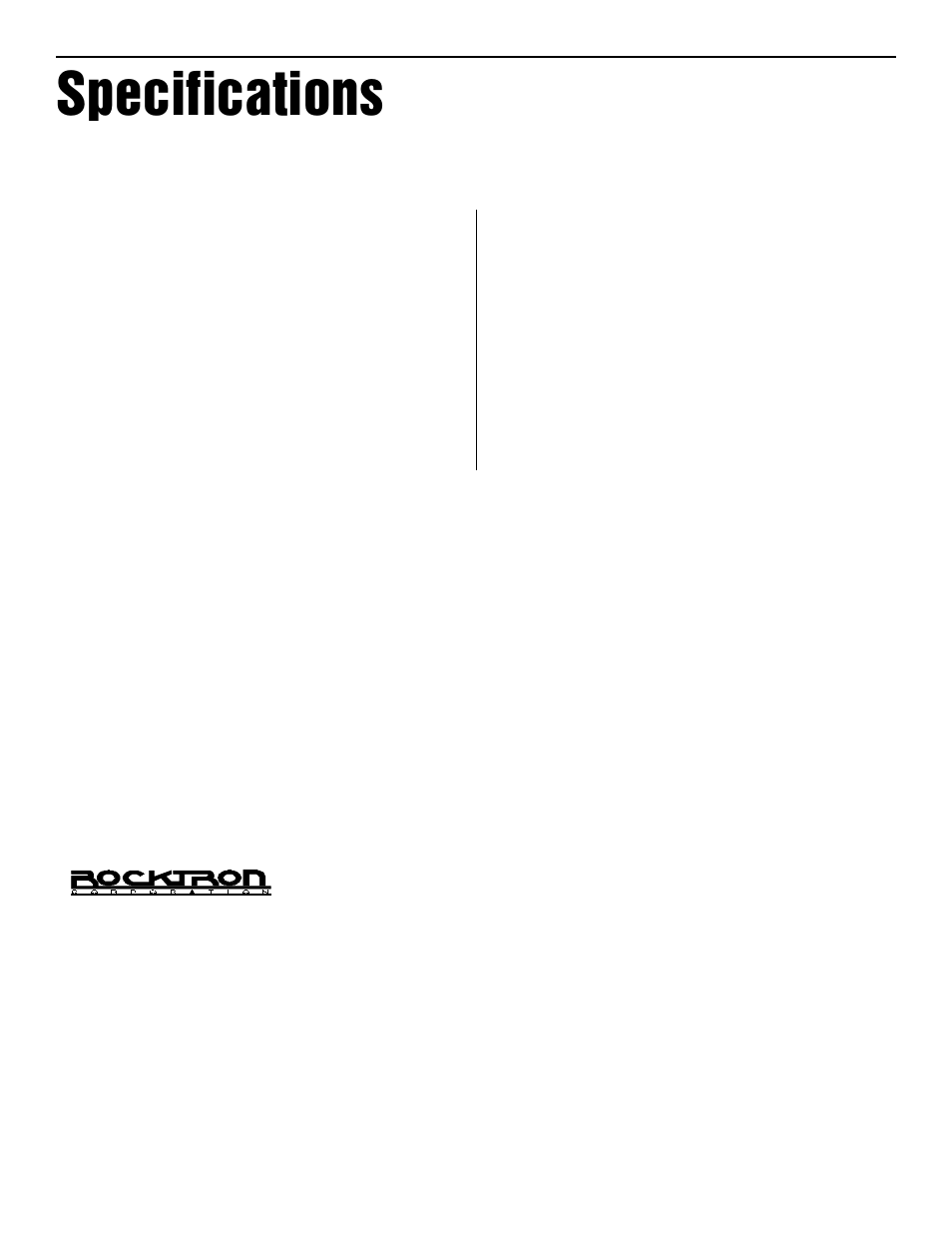 Specifications | Rocktron Velocity 100 User Manual | Page 10 / 10