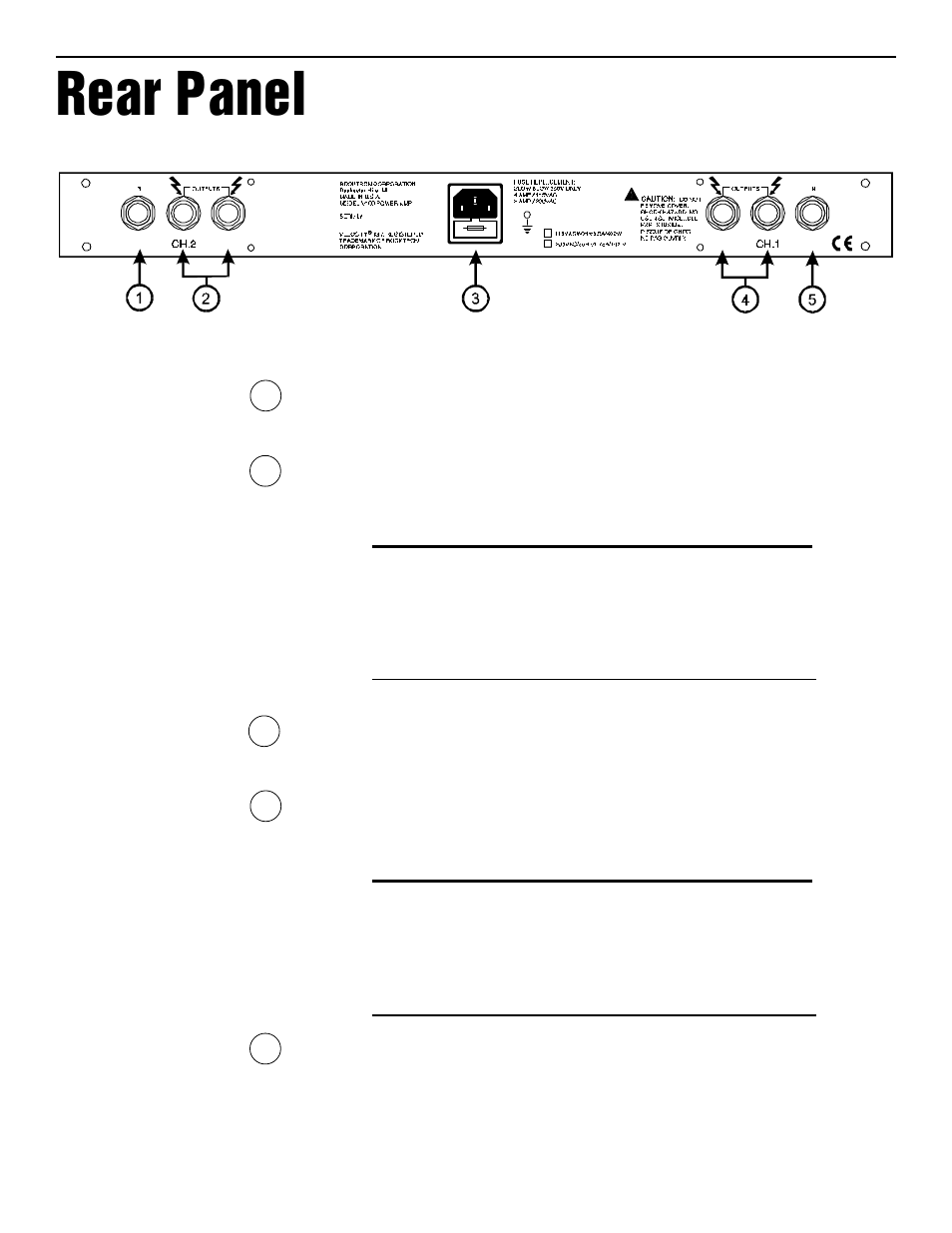 Rear panel | Rocktron Velocity 100 User Manual | Page 6 / 10