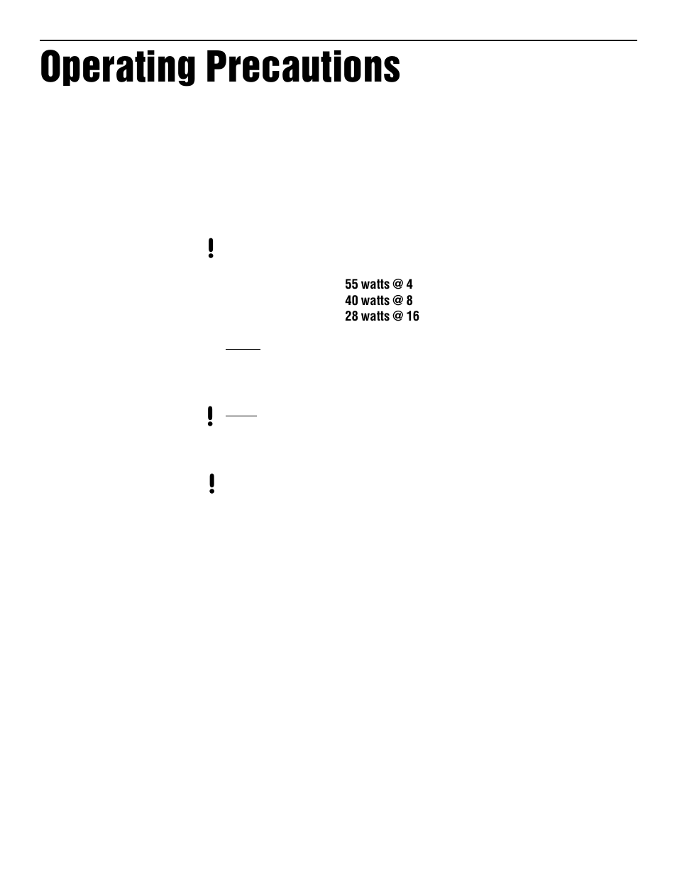 Operating precautions | Rocktron Velocity 100 User Manual | Page 8 / 10