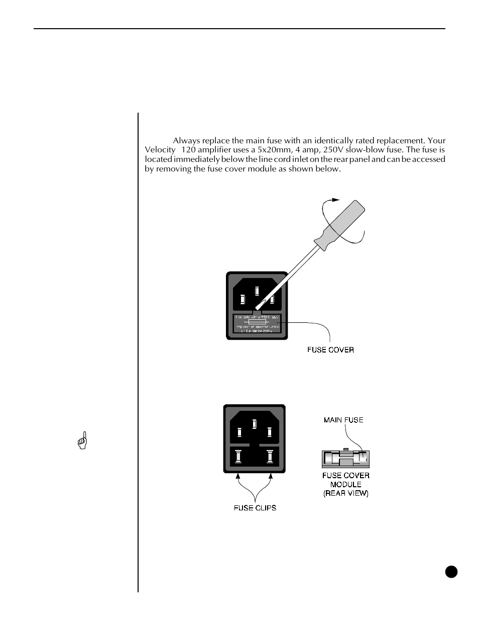 Fuse replacement | Rocktron Velocity 120 User Manual | Page 10 / 12