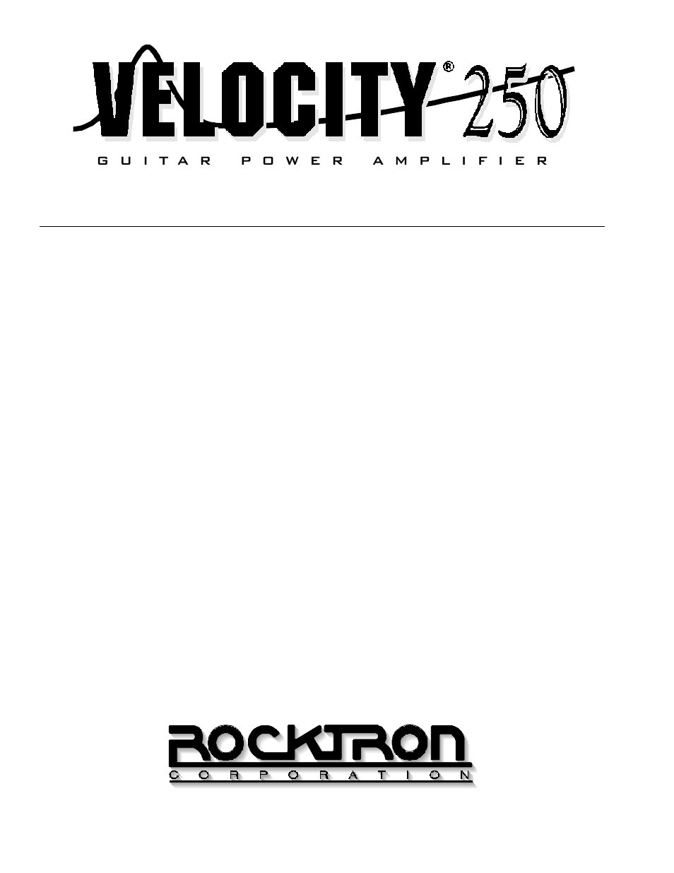 Rocktron Velocity 250 User Manual | 13 pages