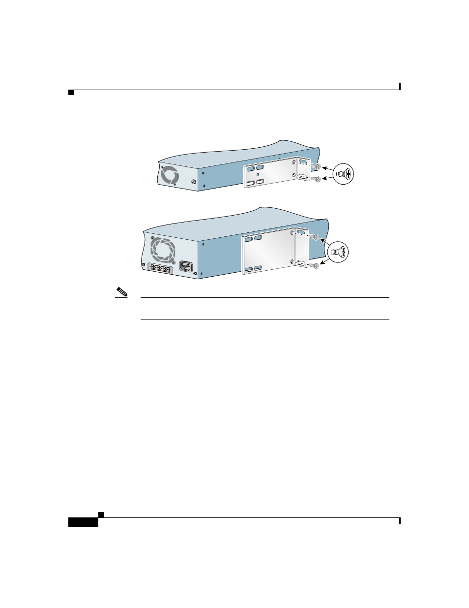 Figure 2-8, Phillips flat-head screws | Cisco 2900 SERIES XL User Manual | Page 58 / 138
