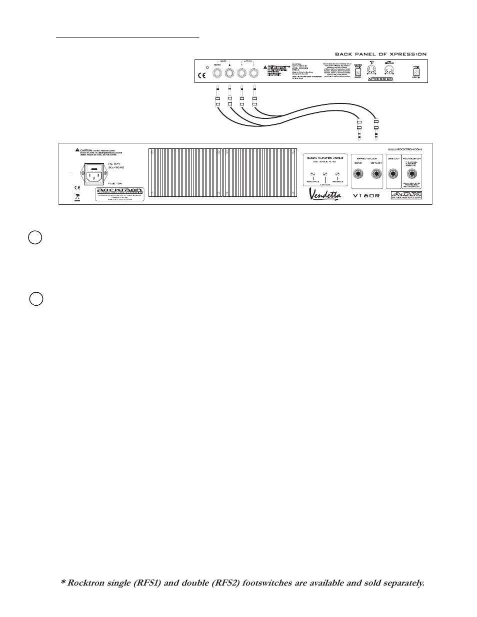 Effects loop connection | Rocktron Velocity V160R User Manual | Page 7 / 14