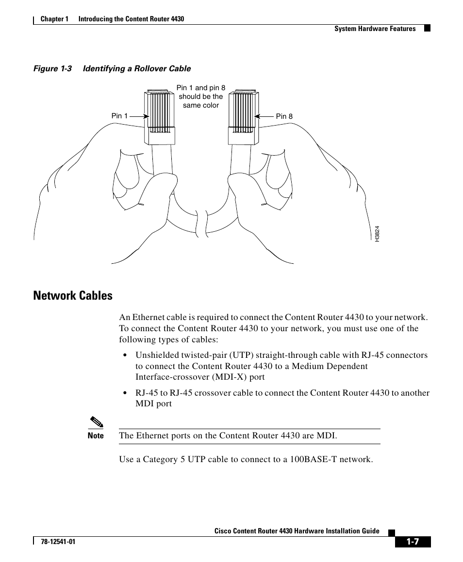 Network cables | Cisco 4430 User Manual | Page 7 / 12