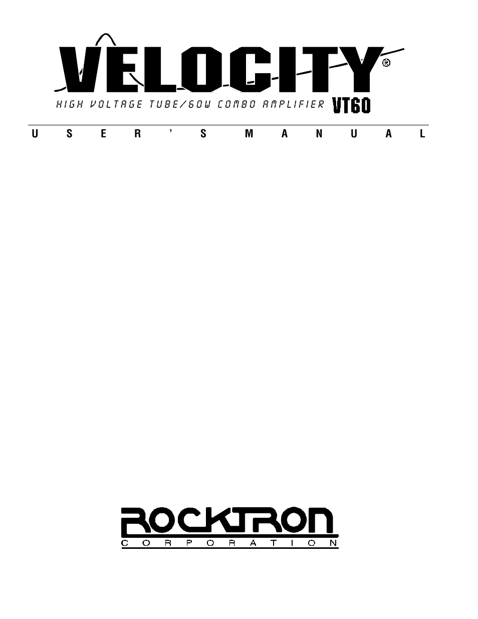 Rocktron Velocity VT60 User Manual | 10 pages