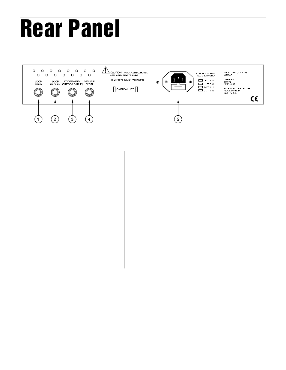 Rear panel | Rocktron Velocity VT60 User Manual | Page 7 / 10