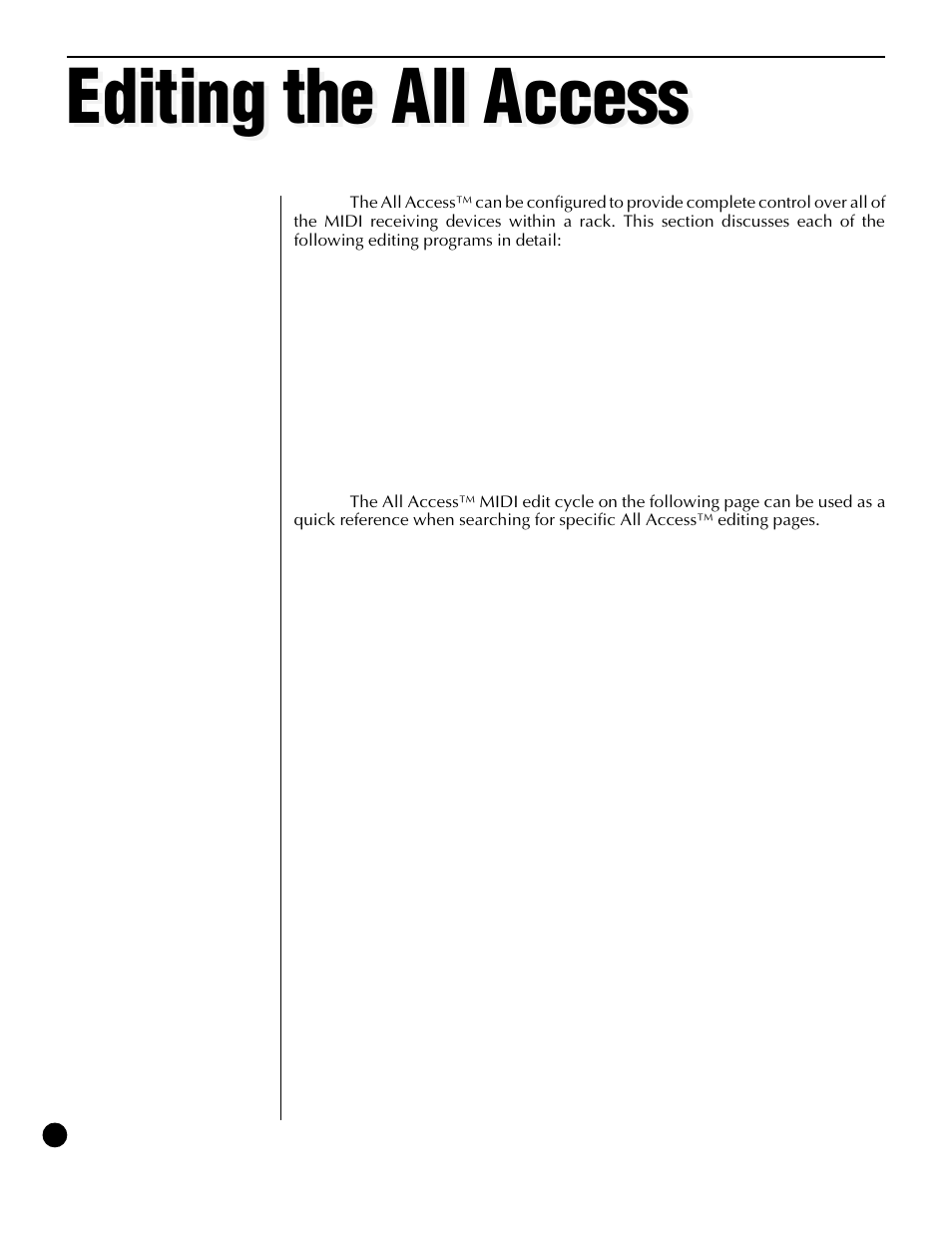 Editing the all access | Rocktron All Access User Manual | Page 11 / 77