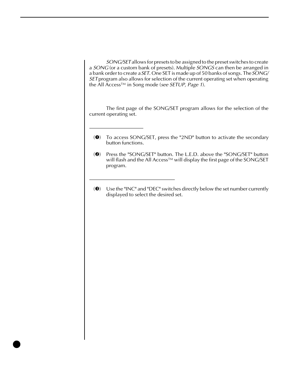 Song/set | Rocktron All Access User Manual | Page 57 / 77