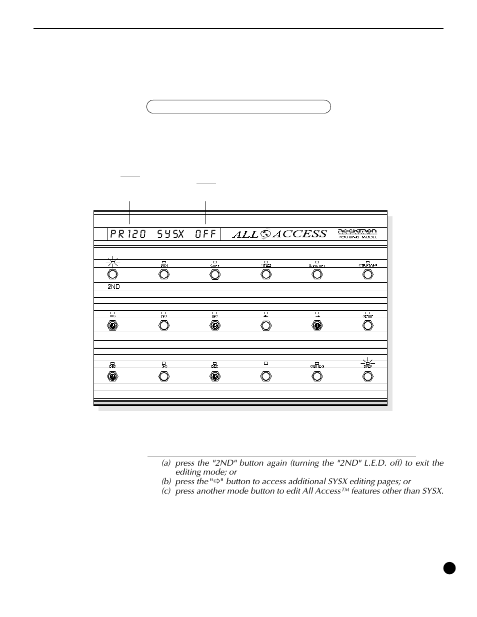 Pr120 sysx off | Rocktron All Access User Manual | Page 72 / 77