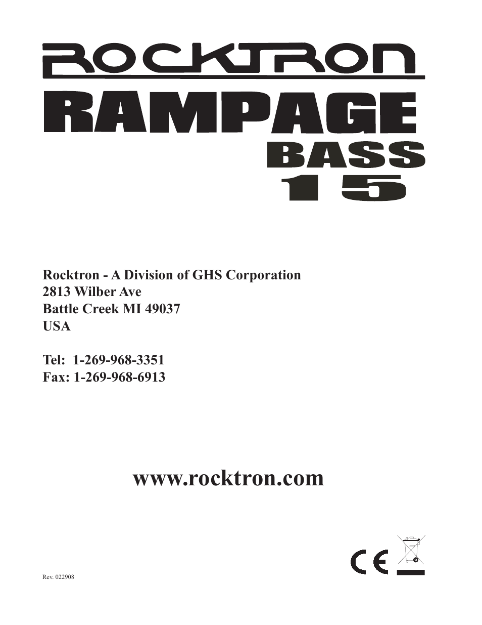 Rocktron BASS15 User Manual | Page 8 / 8
