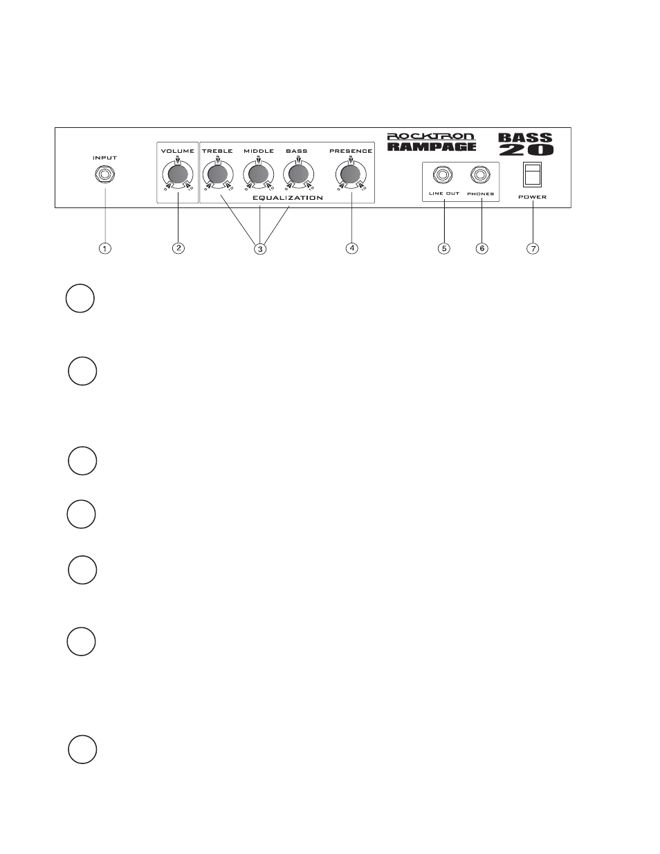 Front panel | Rocktron BASS20 User Manual | Page 4 / 8