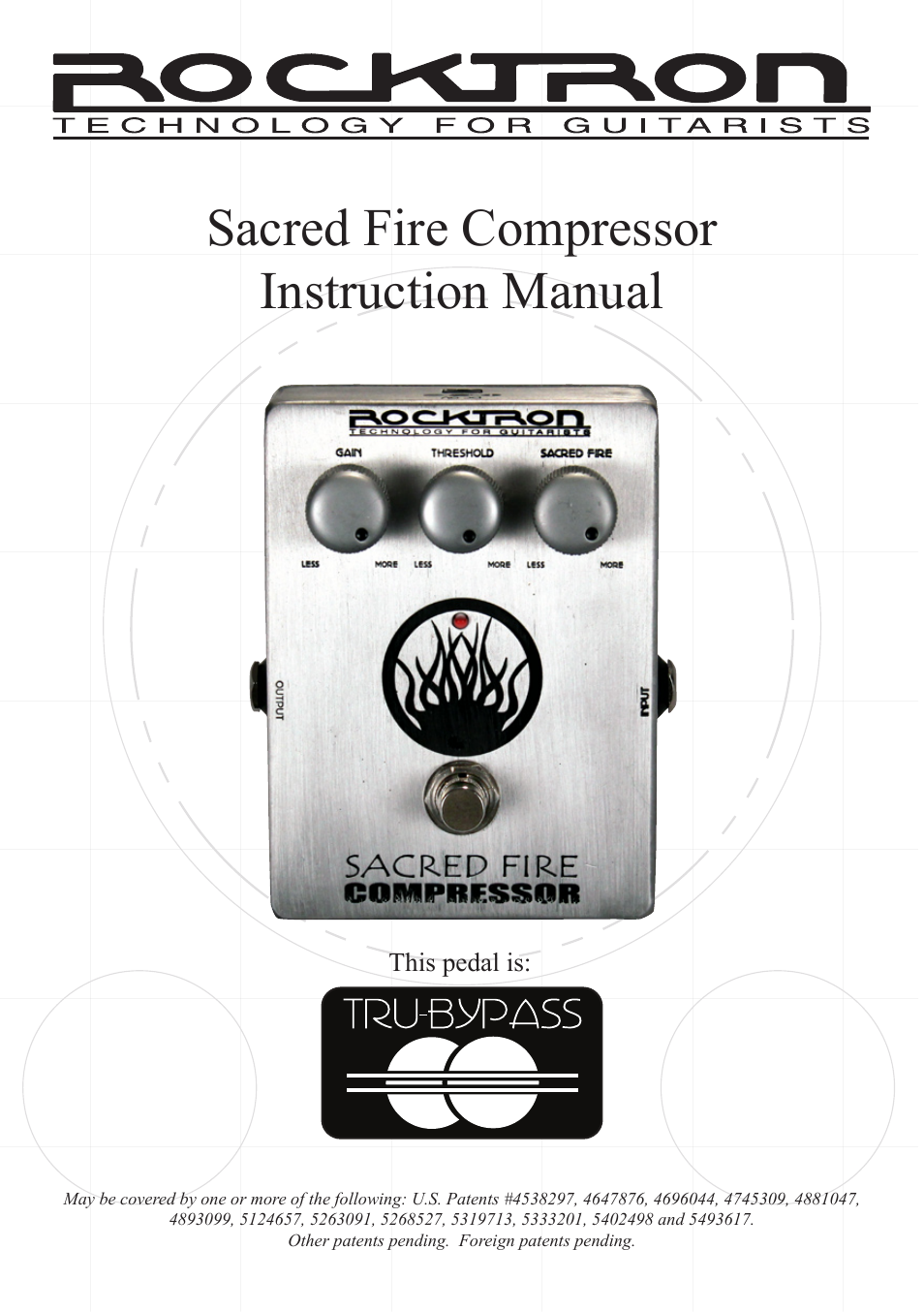 Rocktron Sacred Fire Compressor User Manual | 9 pages