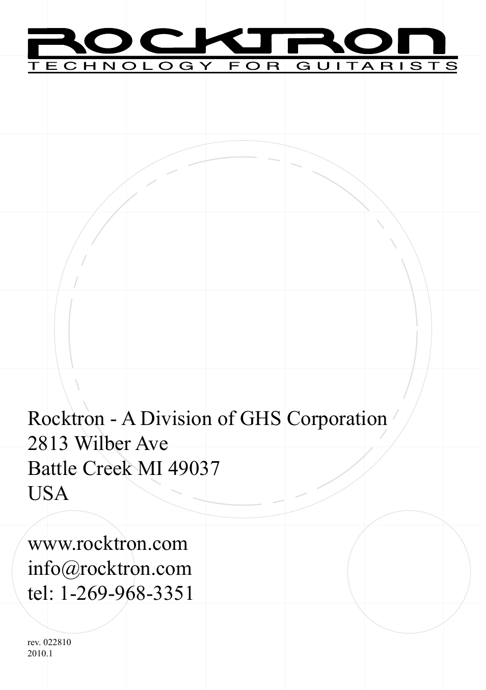 Rocktron Cottonmouth Fuzz User Manual | Page 12 / 12