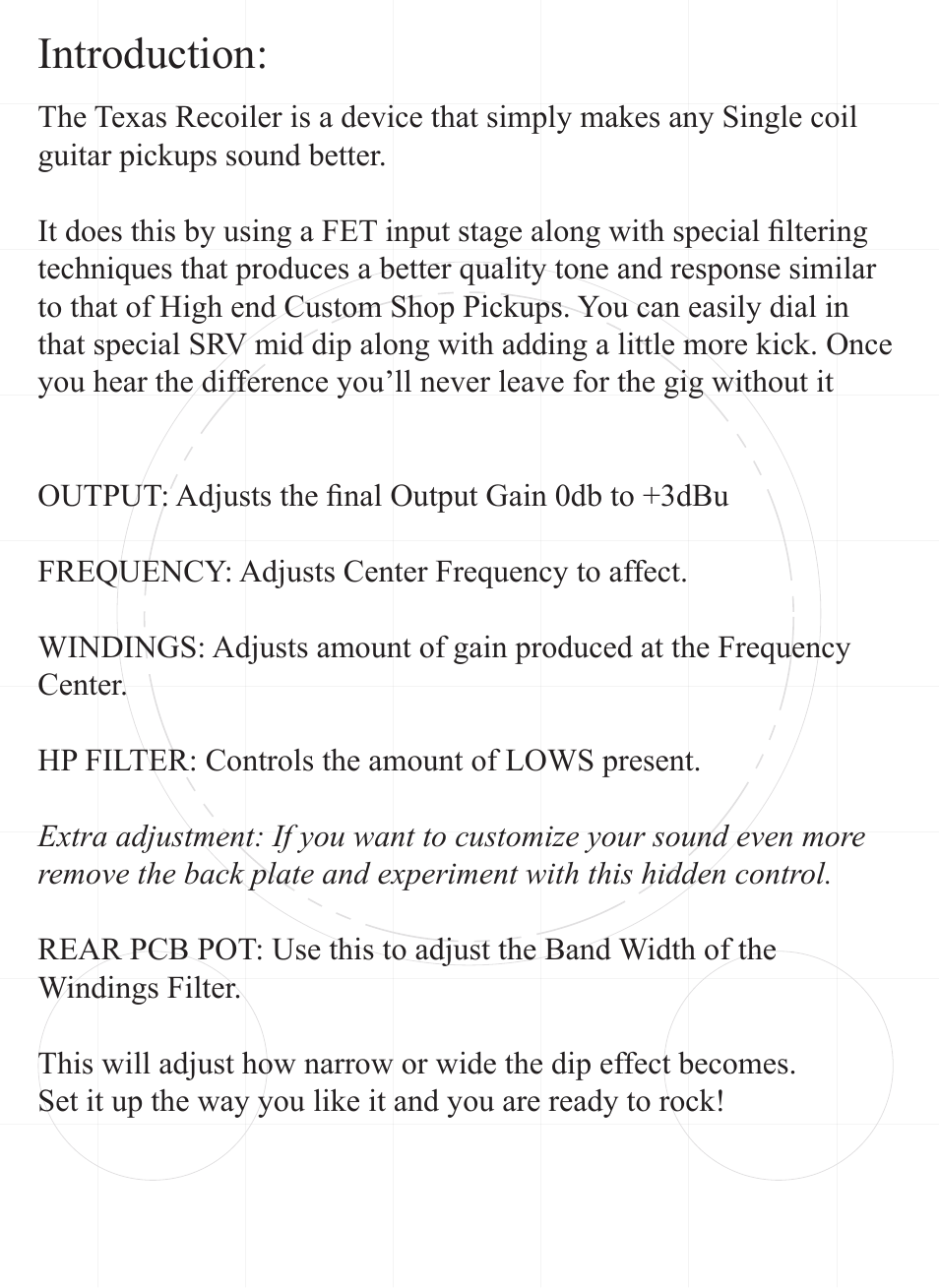 Introduction | Rocktron Texas Recoiler User Manual | Page 4 / 12