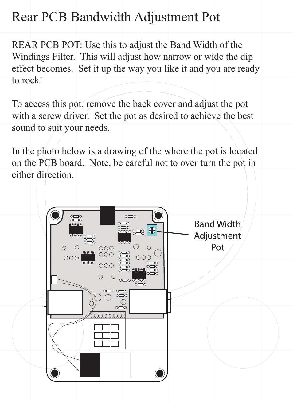 Rear pcb bandwidth adjustment pot | Rocktron Texas Recoiler User Manual | Page 8 / 12