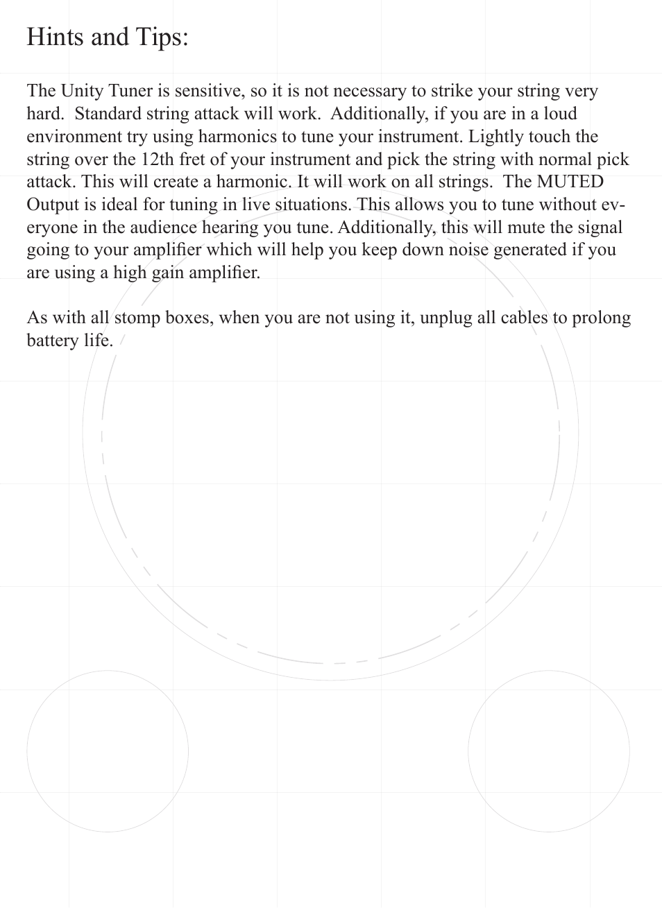 Hints and tips | Rocktron Unity Tuner User Manual | Page 13 / 16