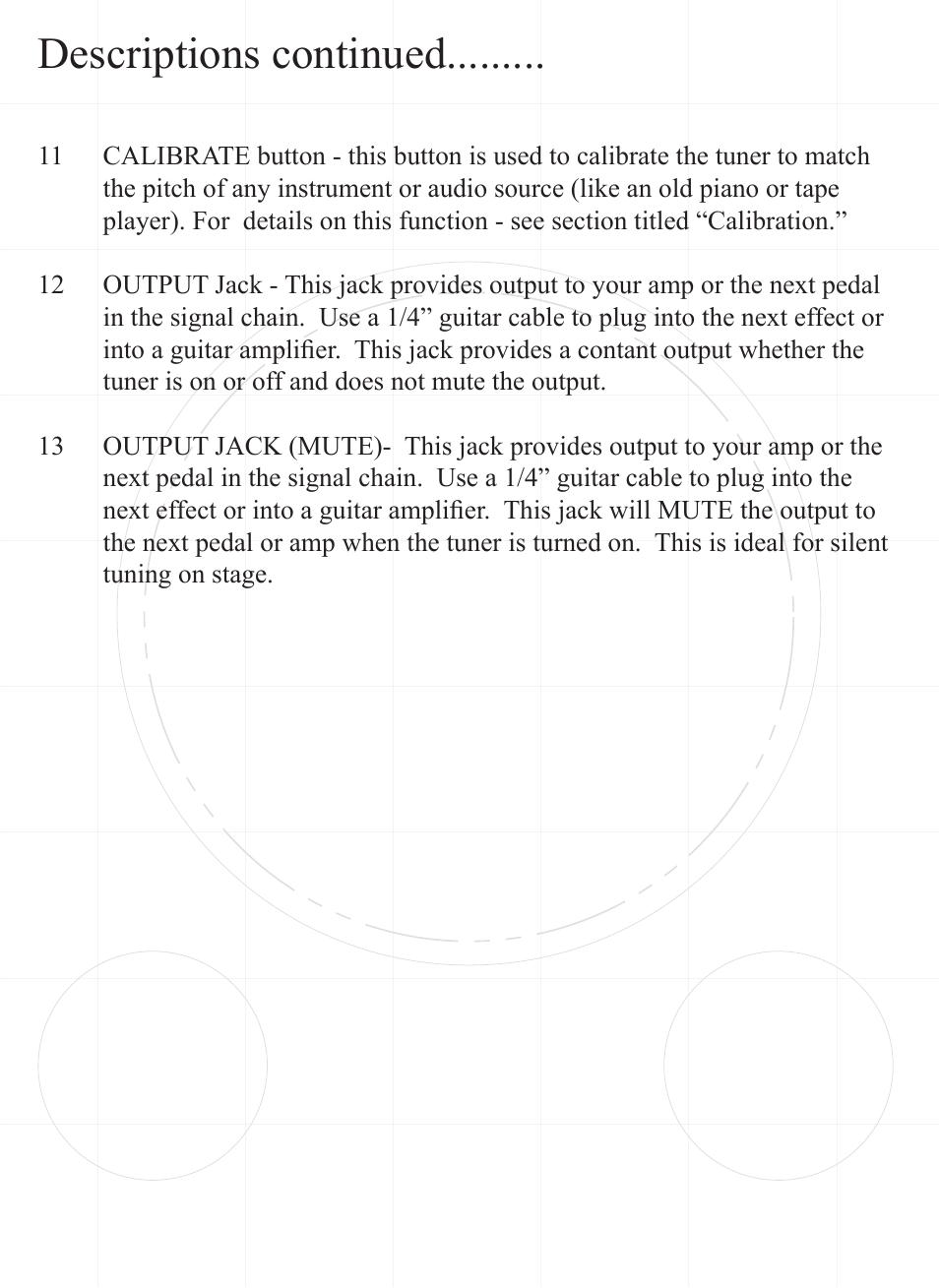Descriptions continued | Rocktron Unity Tuner User Manual | Page 7 / 16