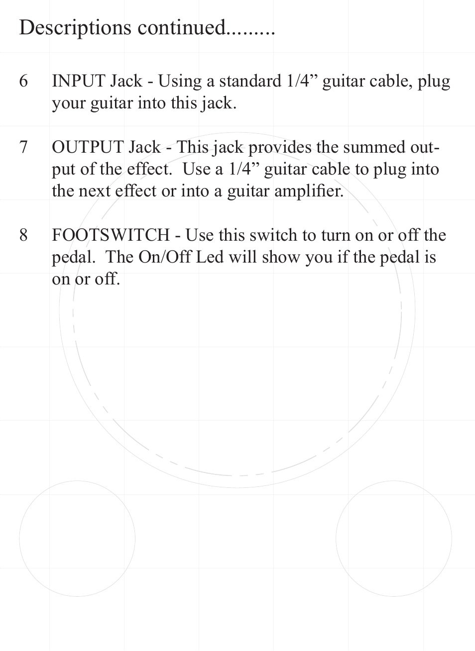 Descriptions continued | Rocktron Sweet Spot User Manual | Page 7 / 11
