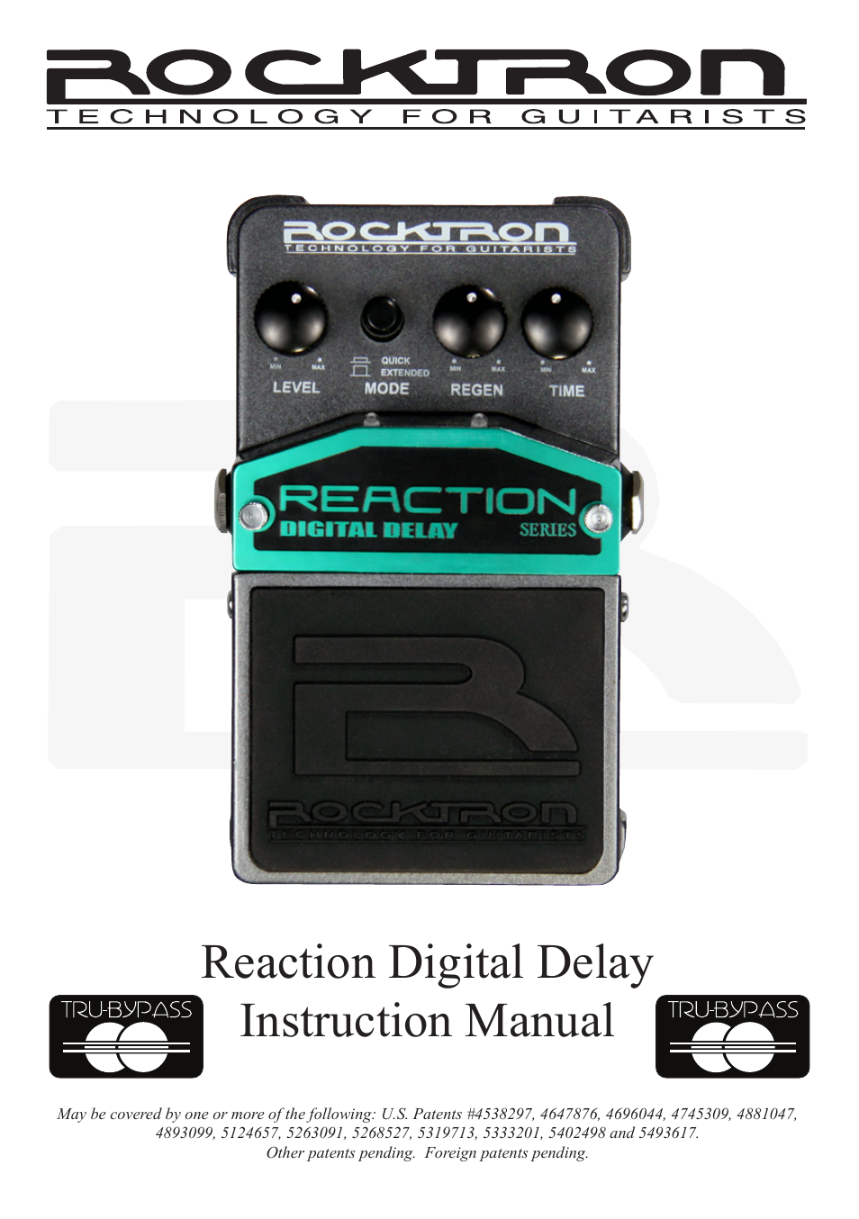 Rocktron Reaction Digital Delay User Manual | 12 pages