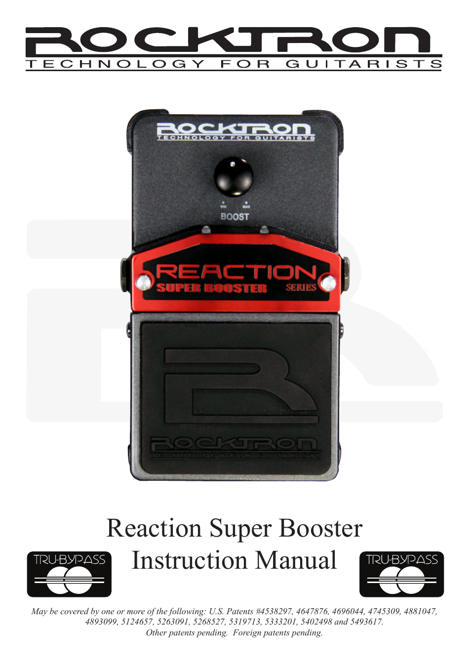 Rocktron Reaction Super Booster User Manual | 12 pages