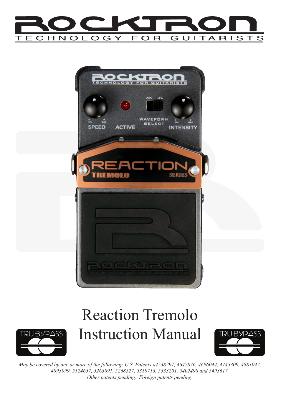 Rocktron Reaction Tremolo User Manual | 12 pages