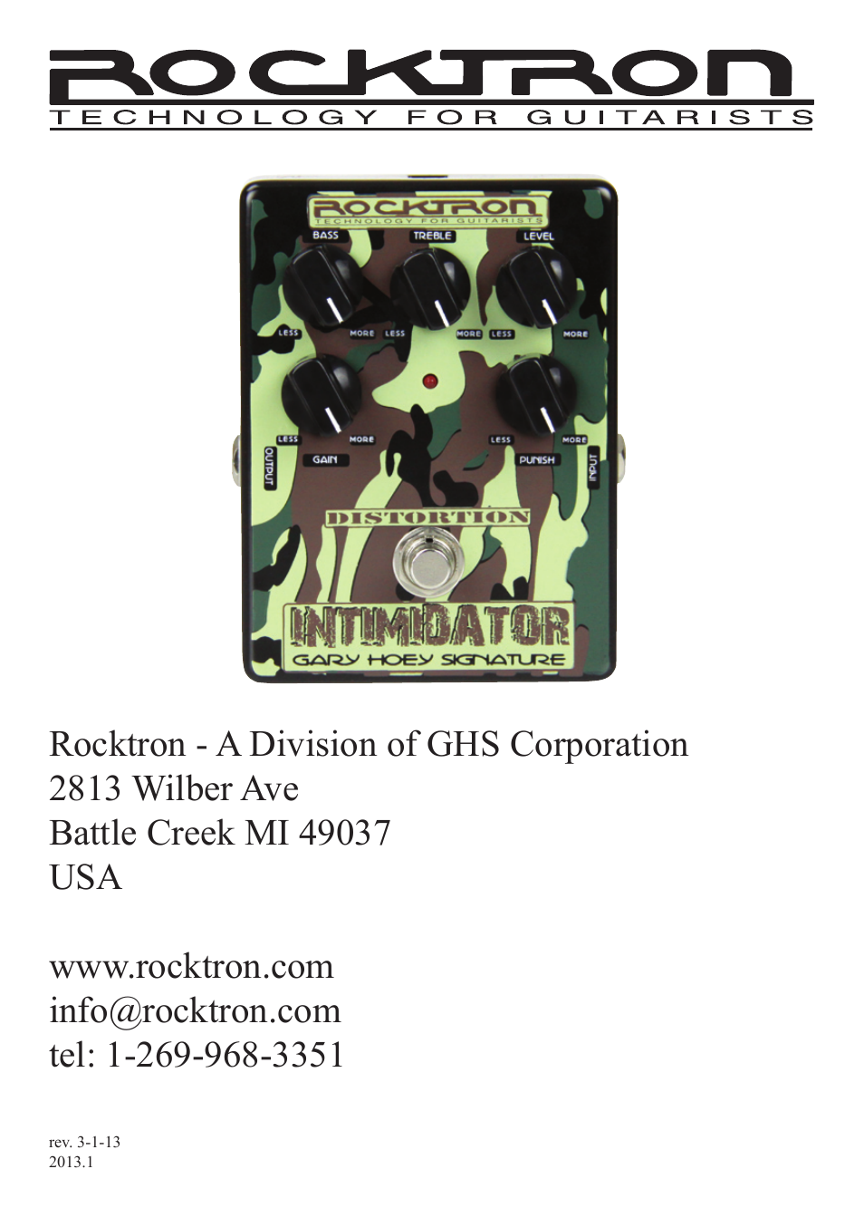 Rocktron Gary Hoey Intimidator User Manual | Page 16 / 16