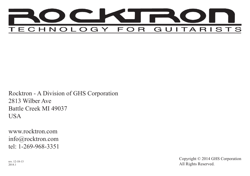 Rocktron MicroHUSH User Manual | Page 12 / 12