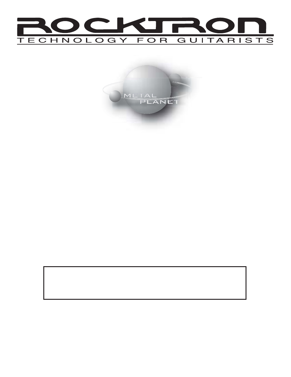 Rocktron Metal Planet Distortion User Manual | Page 12 / 12