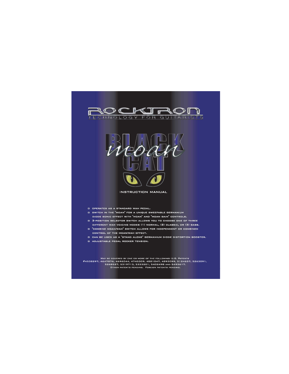 Rocktron Black Cat Moan User Manual | 16 pages