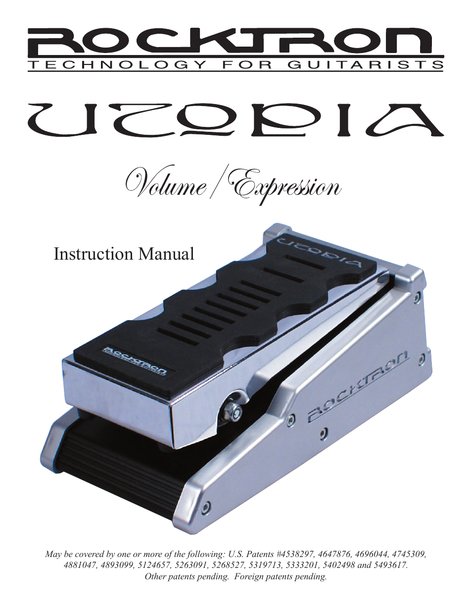 Rocktron Utopia Expression/Volume Pedal User Manual | 16 pages