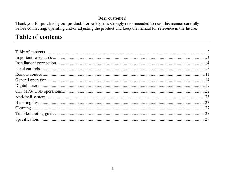 Hyundai H-CDM8045 User Manual | Page 2 / 58