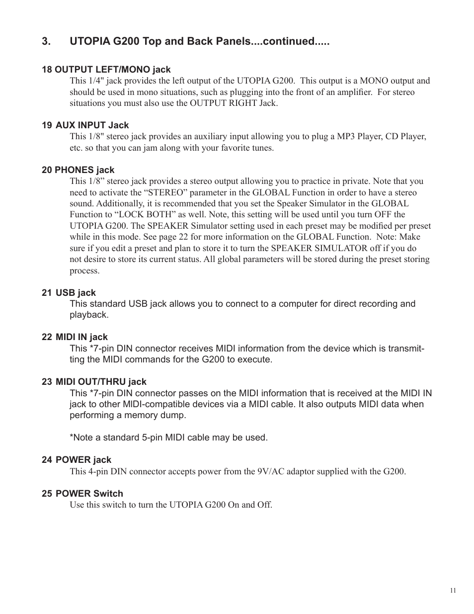 Rocktron Utopia G200 User Manual | Page 11 / 80