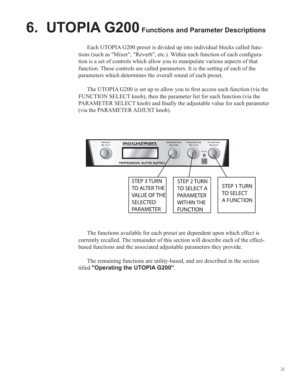 Utopia g200 | Rocktron Utopia G200 User Manual | Page 21 / 80