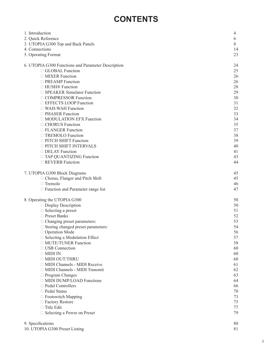 Rocktron UTOPIA G300 User Manual | Page 3 / 84