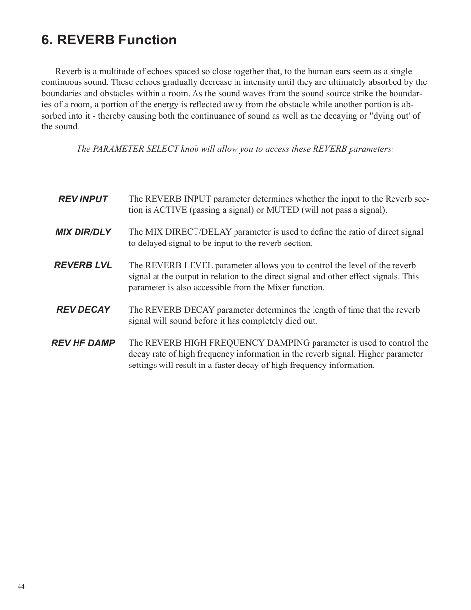 Reverb function | Rocktron UTOPIA G300 User Manual | Page 44 / 84
