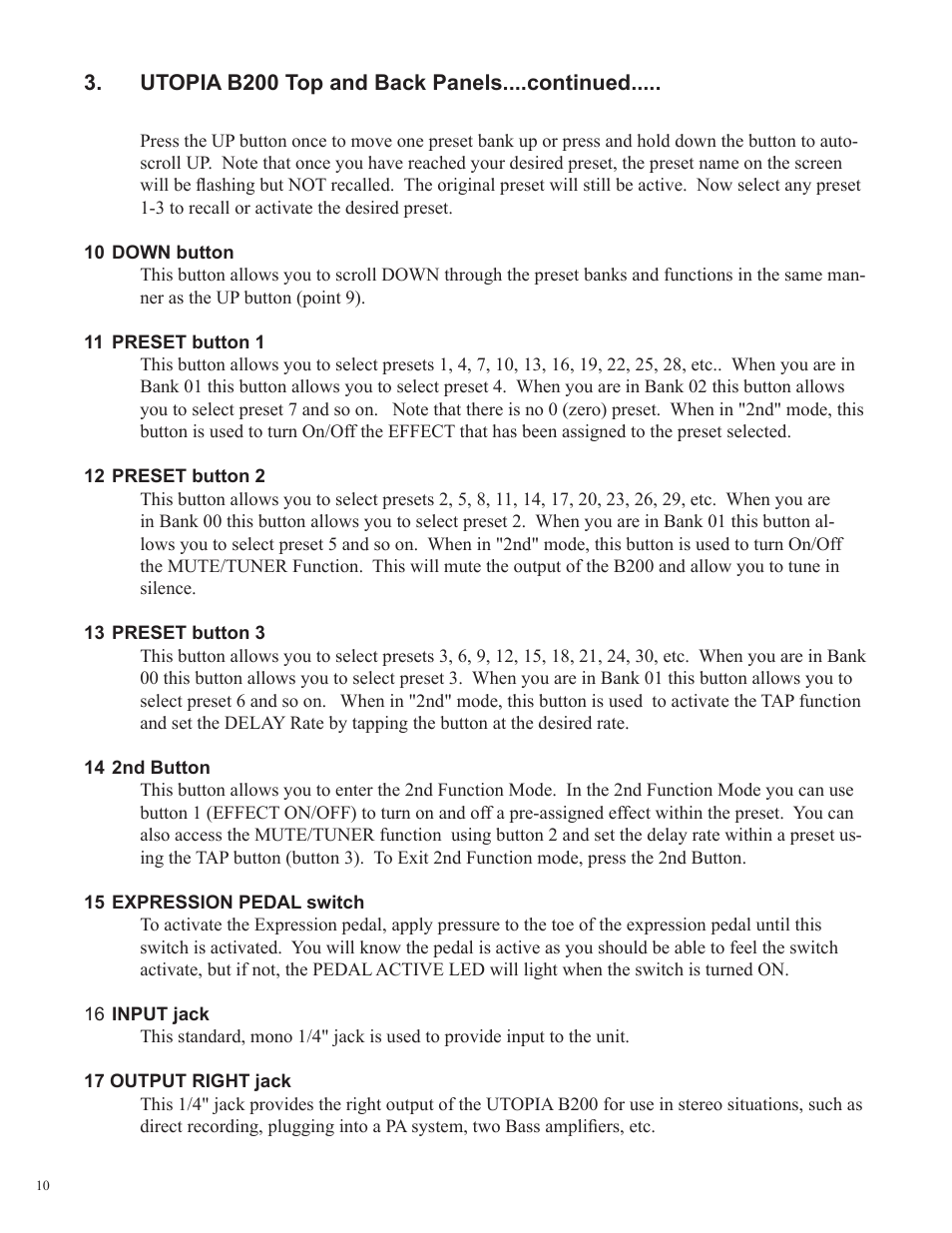 Rocktron Utopia B200 User Manual | Page 10 / 80