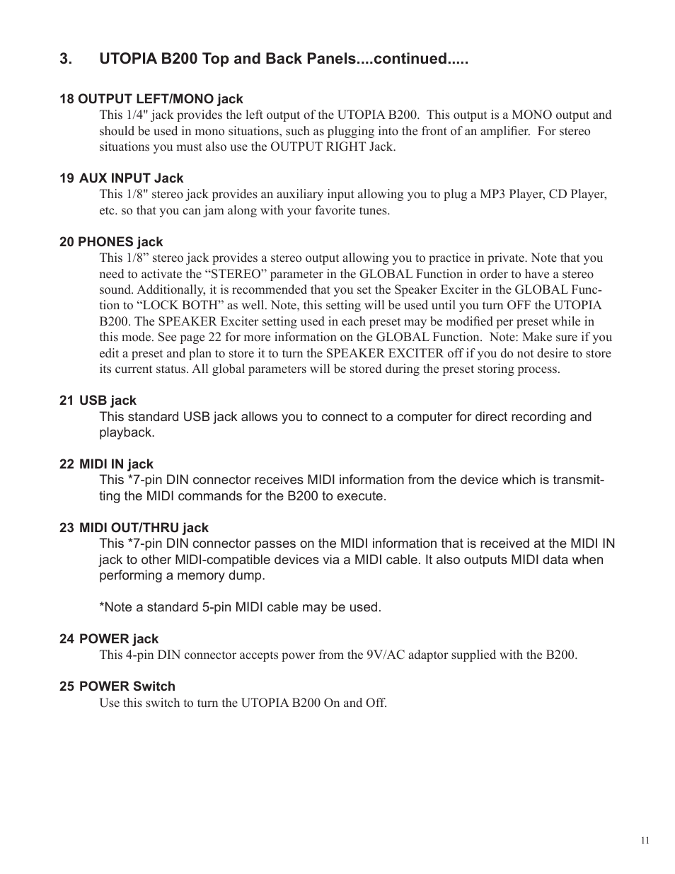 Rocktron Utopia B200 User Manual | Page 11 / 80