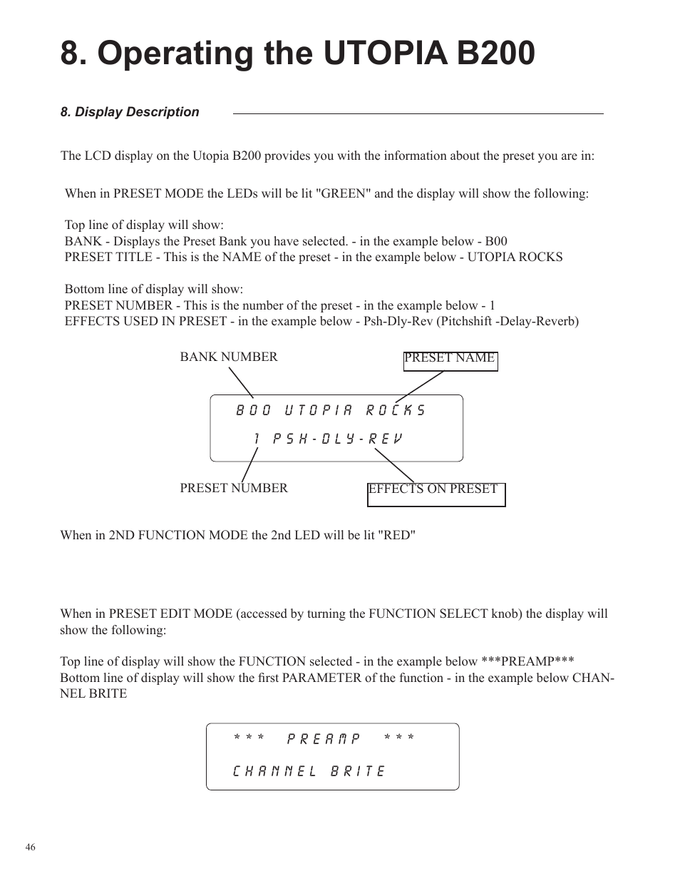 Operating the utopia b200 | Rocktron Utopia B200 User Manual | Page 46 / 80