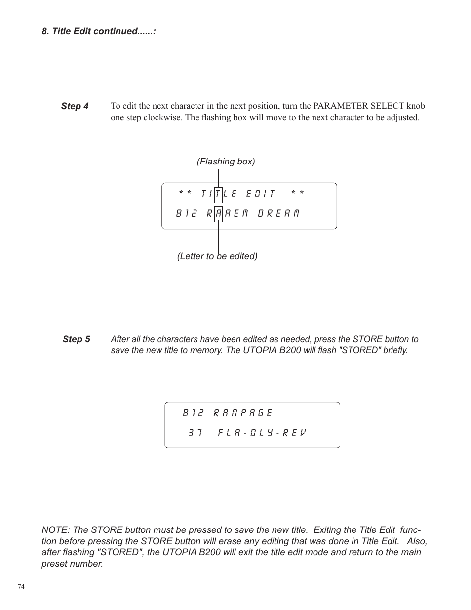 Rocktron Utopia B200 User Manual | Page 74 / 80