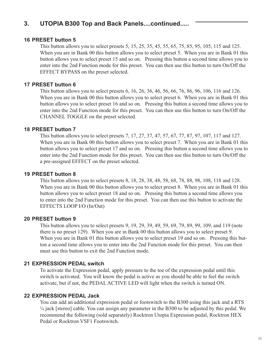 Rocktron Utopia B300 User Manual | Page 11 / 84