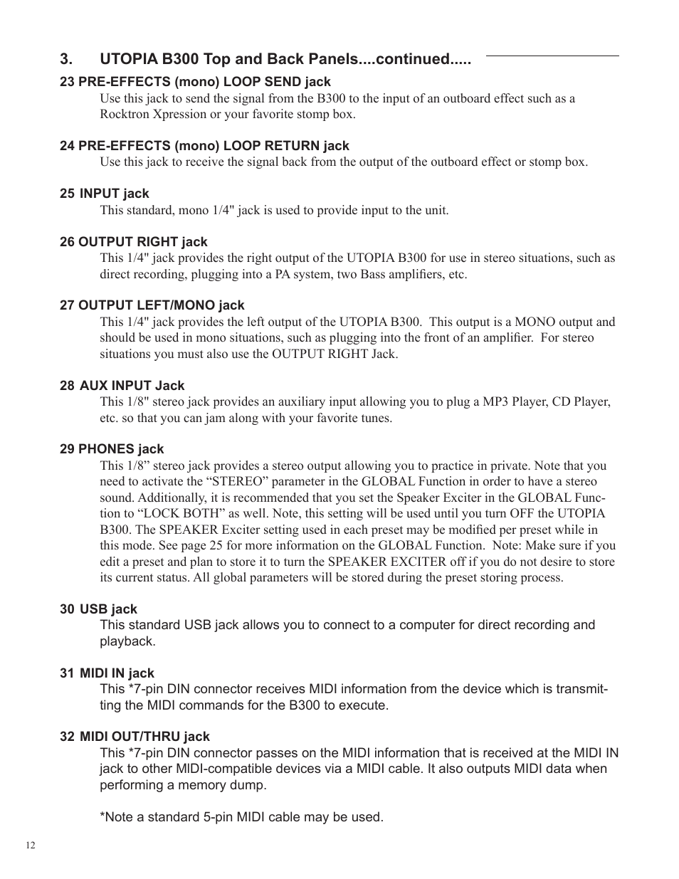 Rocktron Utopia B300 User Manual | Page 12 / 84