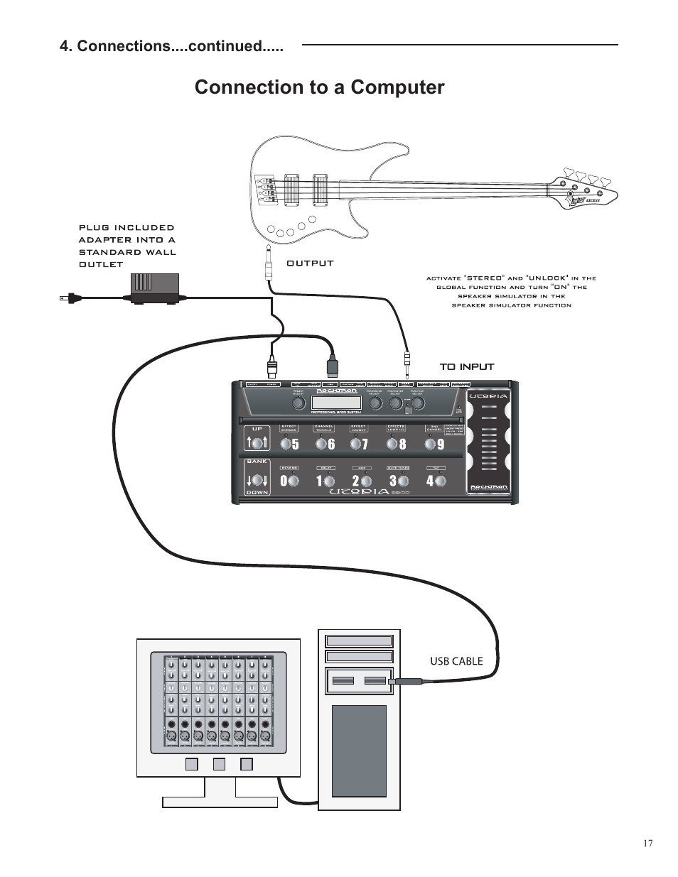 Connection to a computer | Rocktron Utopia B300 User Manual | Page 17 / 84