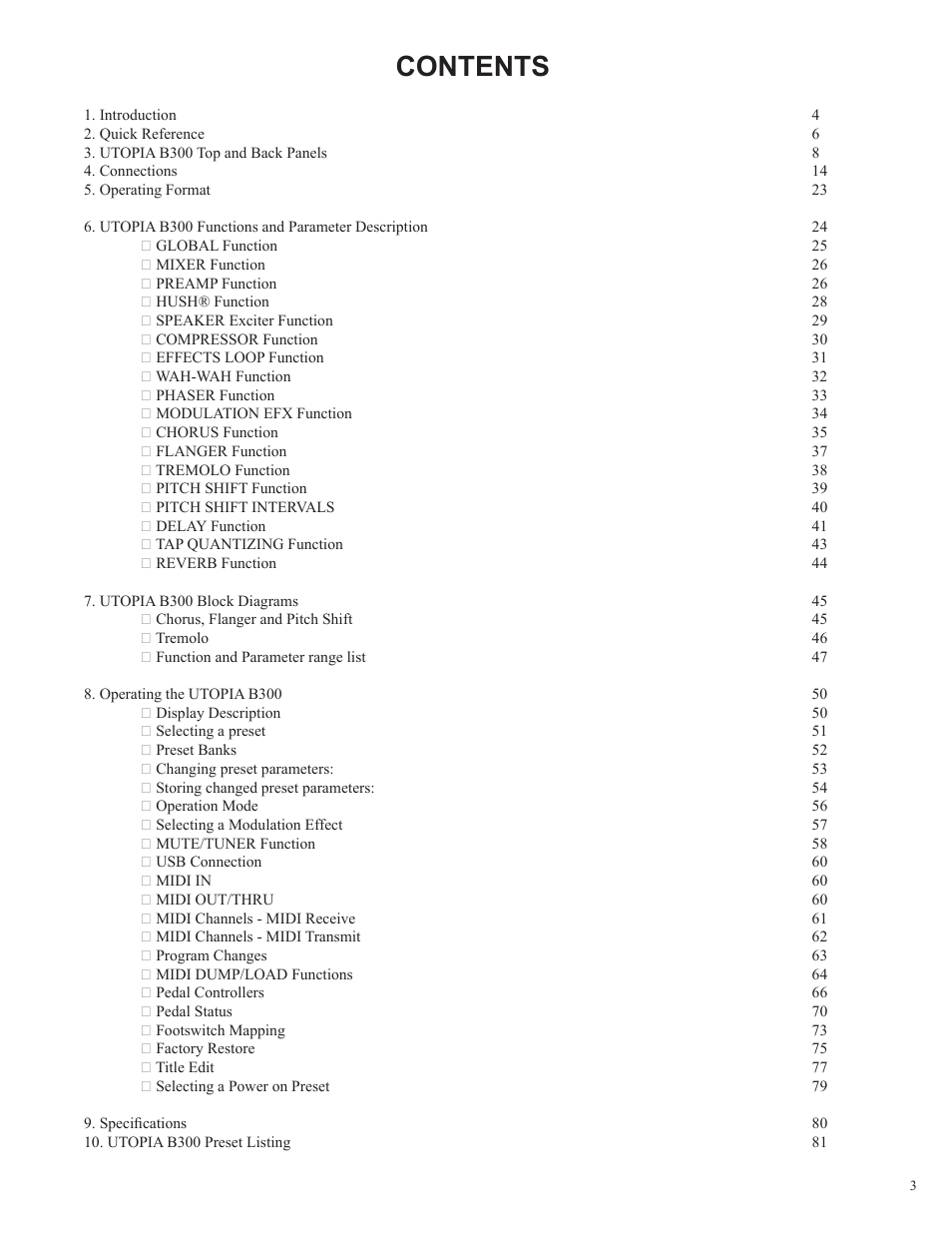 Rocktron Utopia B300 User Manual | Page 3 / 84