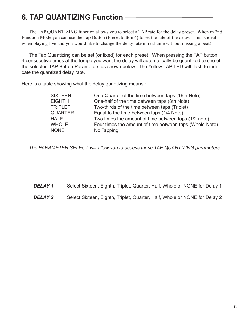 Tap quantizing function | Rocktron Utopia B300 User Manual | Page 43 / 84