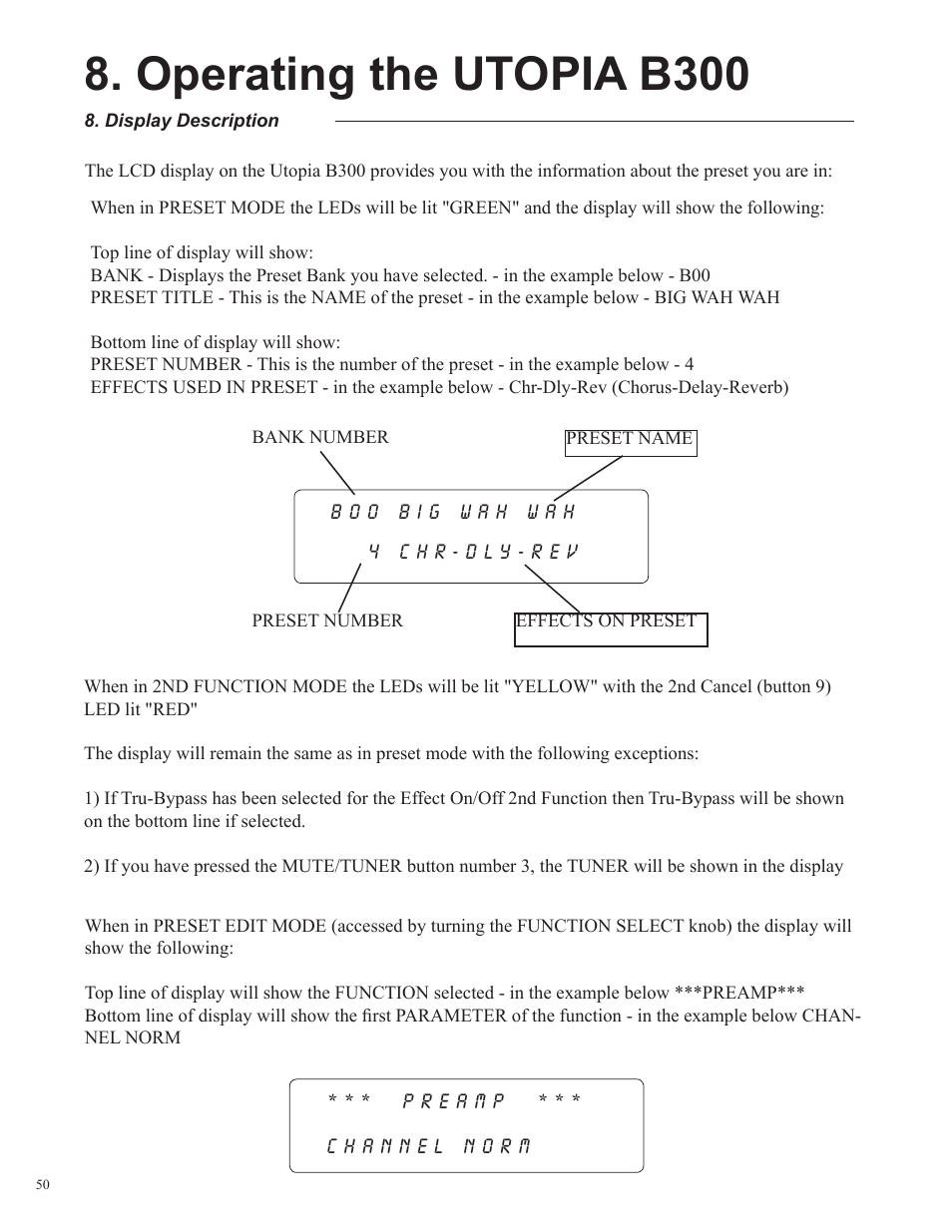 Operating the utopia b300 | Rocktron Utopia B300 User Manual | Page 50 / 84