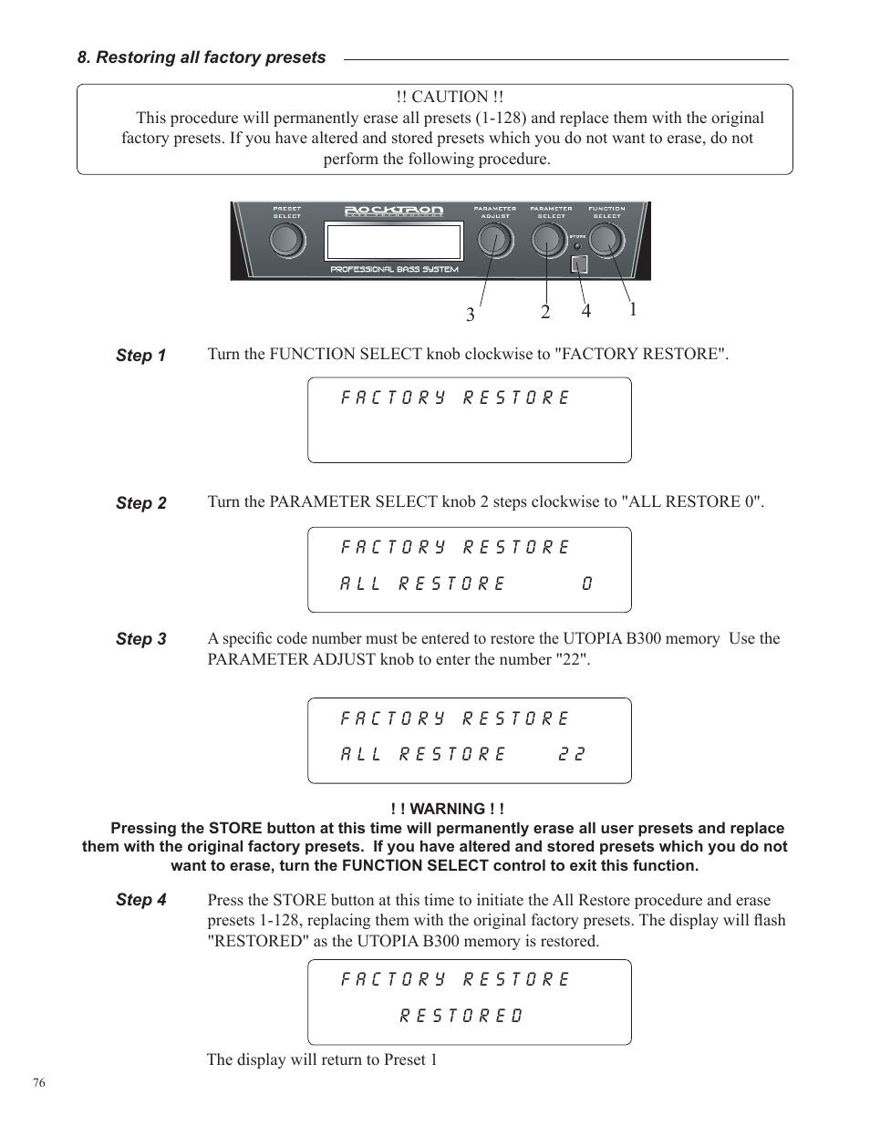 Rocktron Utopia B300 User Manual | Page 76 / 84