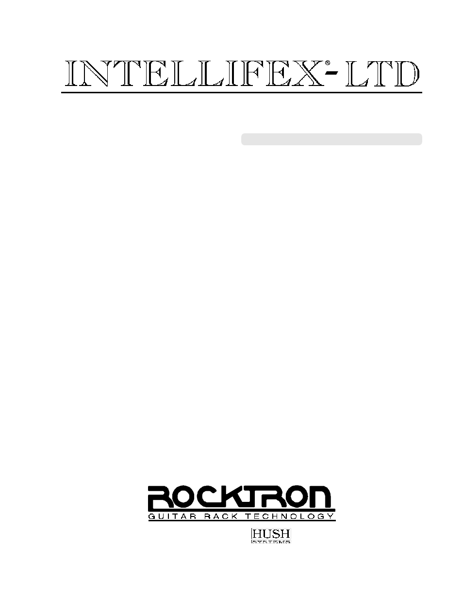 Rocktron Intellifex LTD User Manual | 60 pages