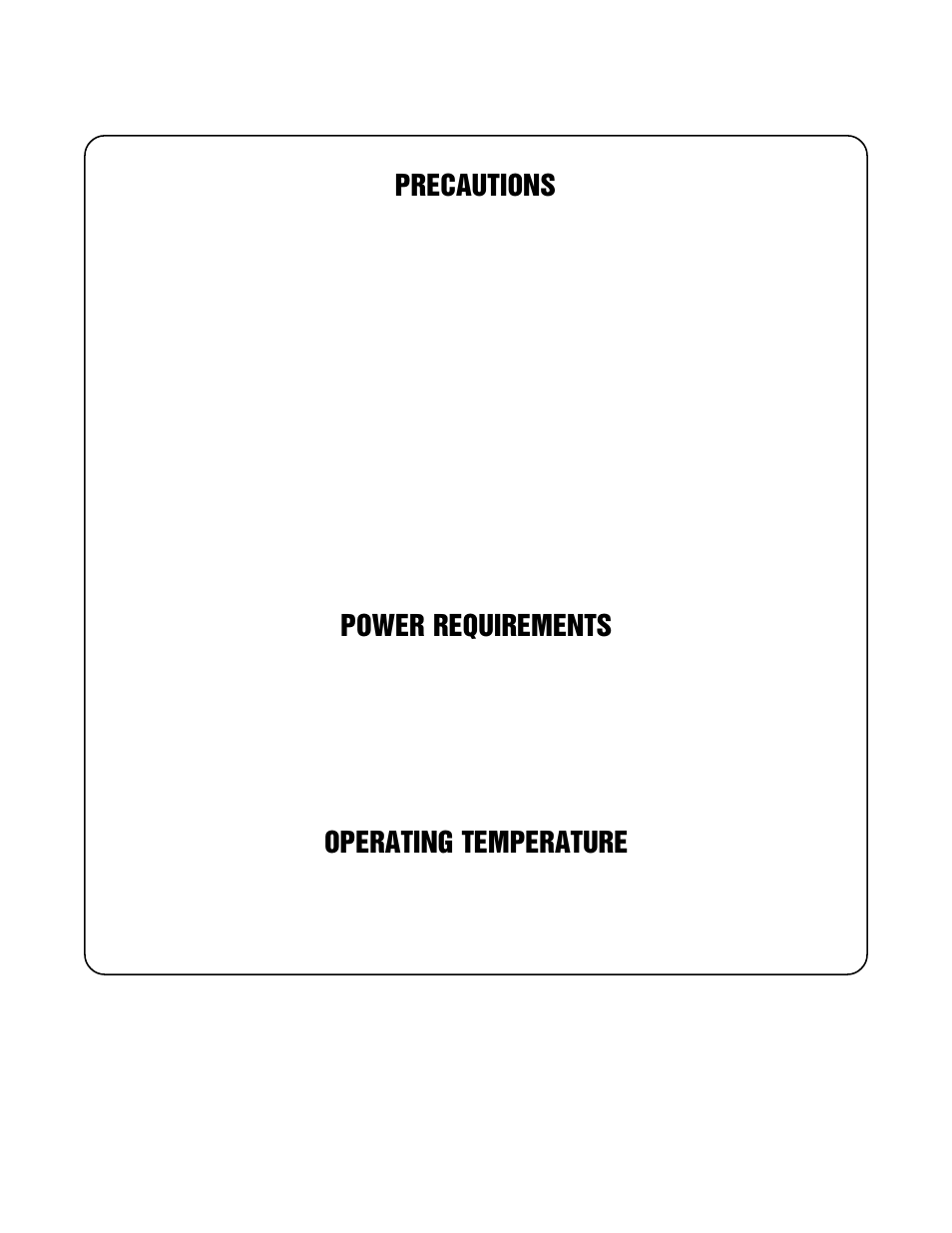 Precautions, Power requirements, Operating temperature | Rocktron Intellifex LTD User Manual | Page 2 / 60