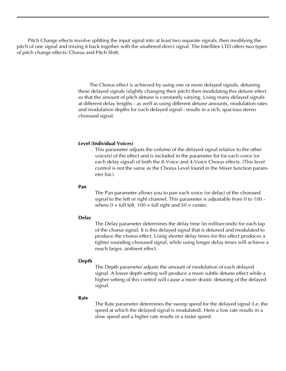 E. pitch change section | Rocktron Intellifex LTD User Manual | Page 21 / 60