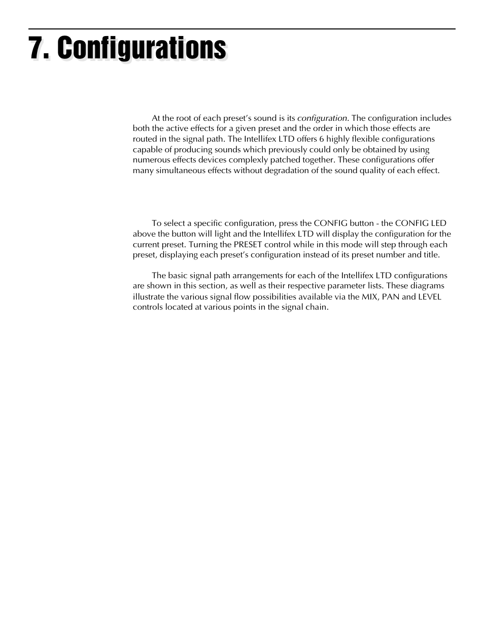 Configurations | Rocktron Intellifex LTD User Manual | Page 25 / 60